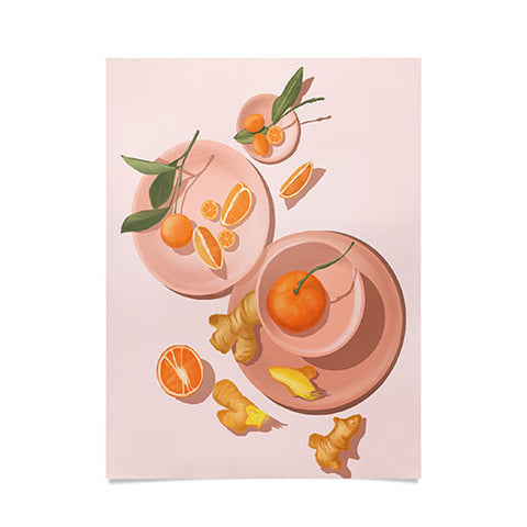 Jenn X Studio Pastel Oranges and Ginger Poster