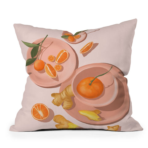 Jenn X Studio Pastel Oranges and Ginger Throw Pillow