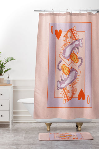 Jenn X Studio Queen of my heart Shower Curtain And Mat