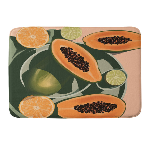 Jenn X Studio Summer papayas and citrus Memory Foam Bath Mat