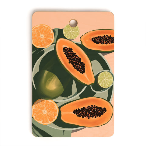 Jenn X Studio Summer papayas and citrus Cutting Board Rectangle