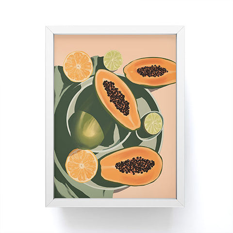Jenn X Studio Summer papayas and citrus Framed Mini Art Print