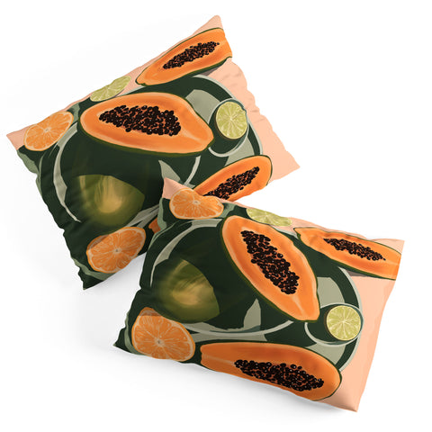 Jenn X Studio Summer papayas and citrus Pillow Shams