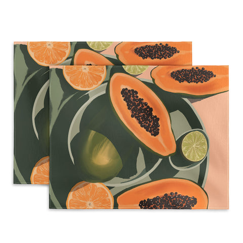 Jenn X Studio Summer papayas and citrus Placemat