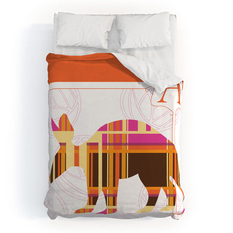 Jennifer Hill Aardvark Plaid Duvet Cover