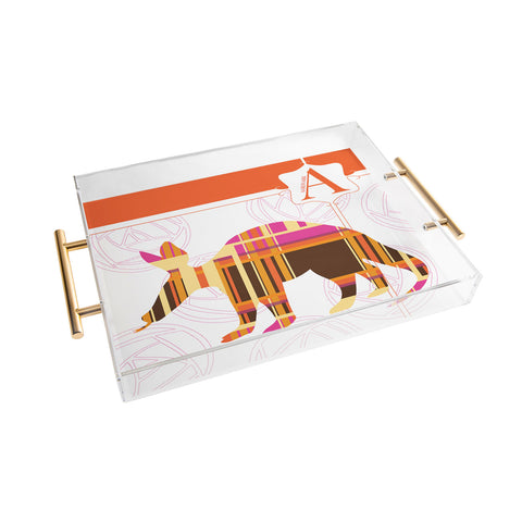 Jennifer Hill Aardvark Plaid Acrylic Tray