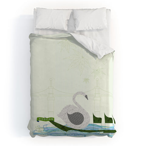 Jennifer Hill Boston Swan Boat Duvet Cover
