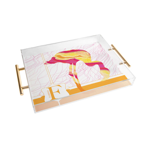 Jennifer Hill Flamingo Flo Acrylic Tray