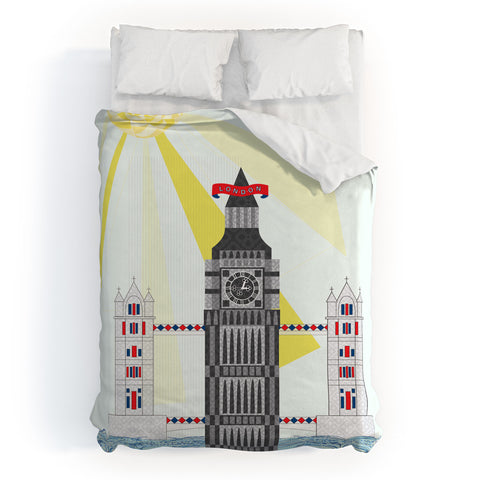 Jennifer Hill London Big Ben Duvet Cover