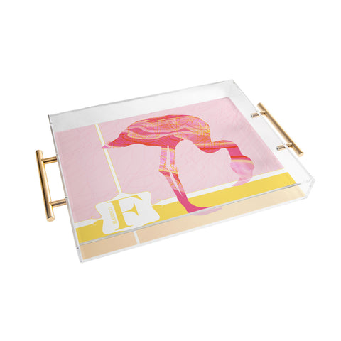 Jennifer Hill Miss Flamingo Acrylic Tray