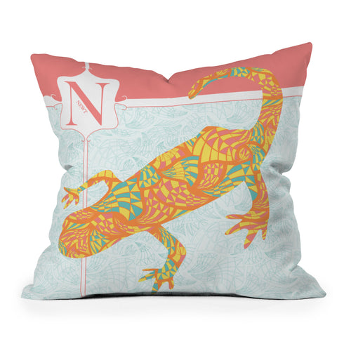Jennifer Hill Miss Newt Outdoor Throw Pillow