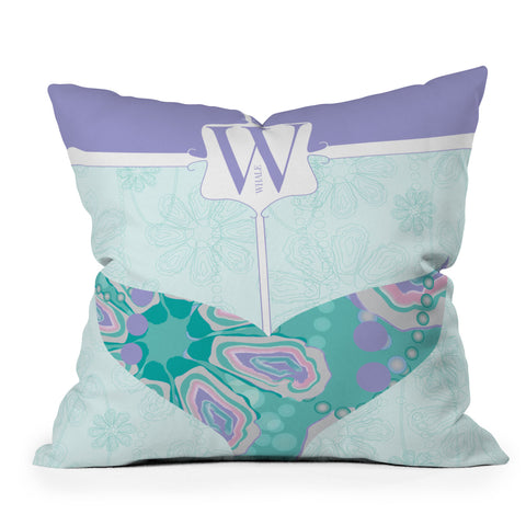 Jennifer Hill Miss Whale Outdoor Throw Pillow