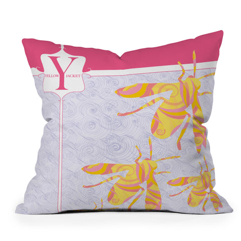 Jennifer Hill Miss Yellow Jacket Outdoor Throw Pillow