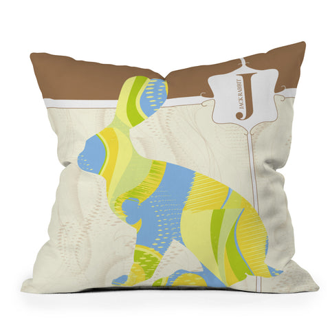 Jennifer Hill Mister Jackrabbit Outdoor Throw Pillow