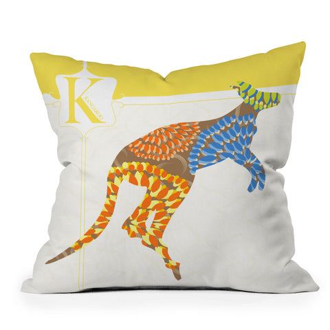 Jennifer Hill Mister Kangaroo Outdoor Throw Pillow