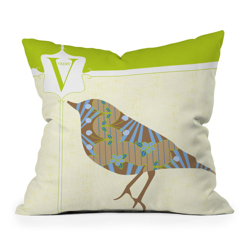 Jennifer Hill Mister Veery Outdoor Throw Pillow