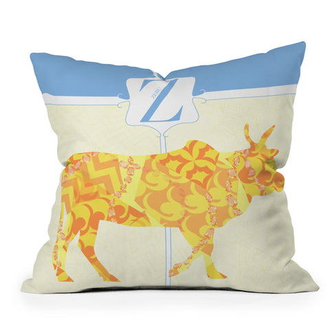 Jennifer Hill Mister Zebu Outdoor Throw Pillow