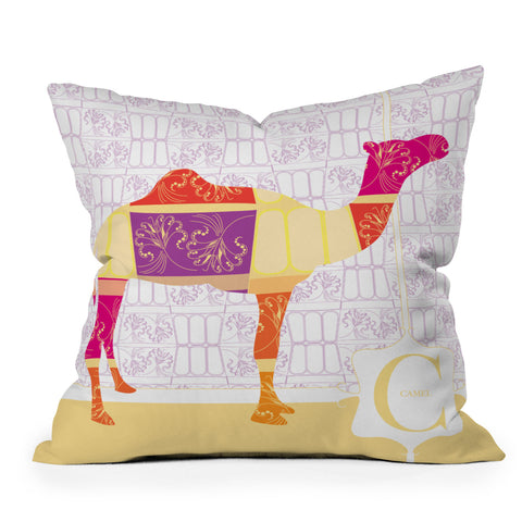 Jennifer Hill Moroccan Camel Outdoor Throw Pillow