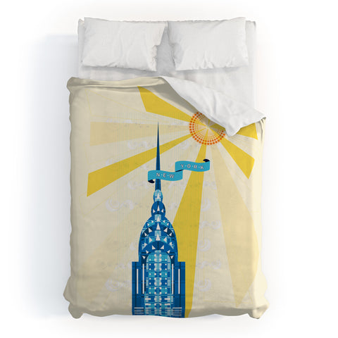 Jennifer Hill New York City Chrysler Building Duvet Cover