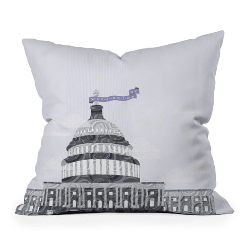 Jennifer Hill Washington DC Capitol Building Outdoor Throw Pillow