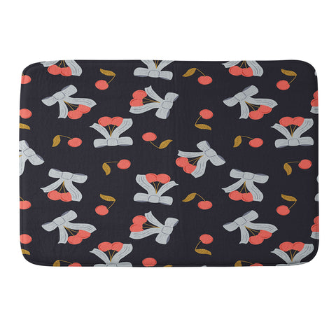 Jennifer Labre Cherries and Bows Memory Foam Bath Mat