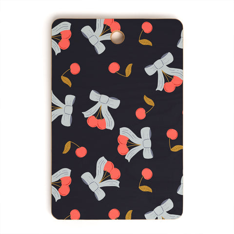 Jennifer Labre Cherries and Bows Cutting Board Rectangle