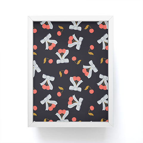 Jennifer Labre Cherries and Bows Framed Mini Art Print