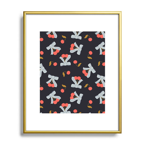 Jennifer Labre Cherries and Bows Metal Framed Art Print