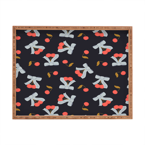 Jennifer Labre Cherries and Bows Rectangular Tray