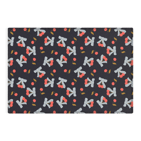 Jennifer Labre Cherries and Bows Outdoor Rug