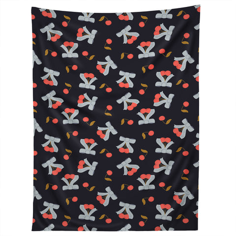 Jennifer Labre Cherries and Bows Tapestry