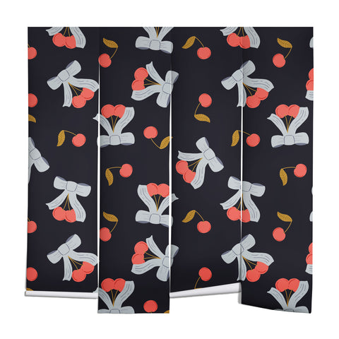 Jennifer Labre Cherries and Bows Wall Mural