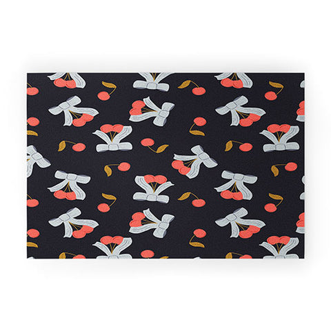 Jennifer Labre Cherries and Bows Welcome Mat