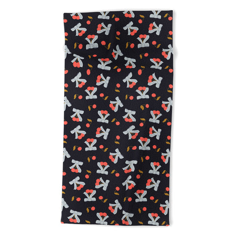Jennifer Labre Cherries and Bows Beach Towel