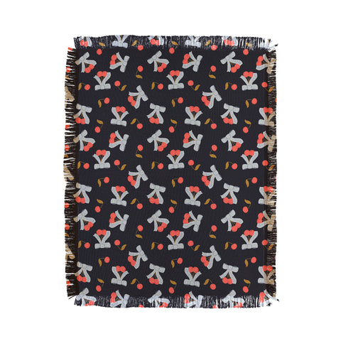Jennifer Labre Cherries and Bows Throw Blanket