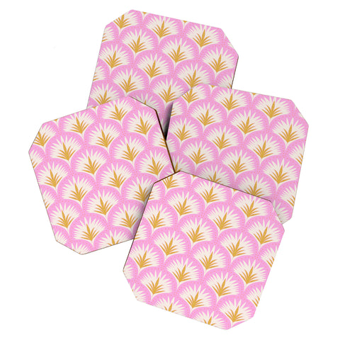 Jennifer Labre Pink Palmetto Coaster Set