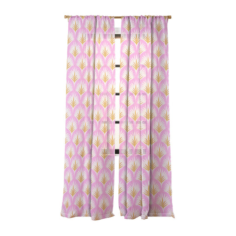 Jennifer Labre Pink Palmetto Sheer Window Curtain