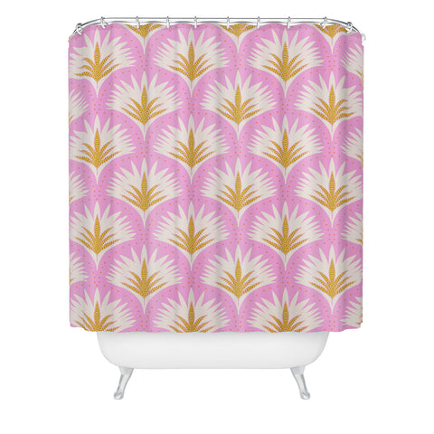 Jennifer Labre Pink Palmetto Shower Curtain