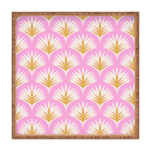 Jennifer Labre Pink Palmetto Square Tray
