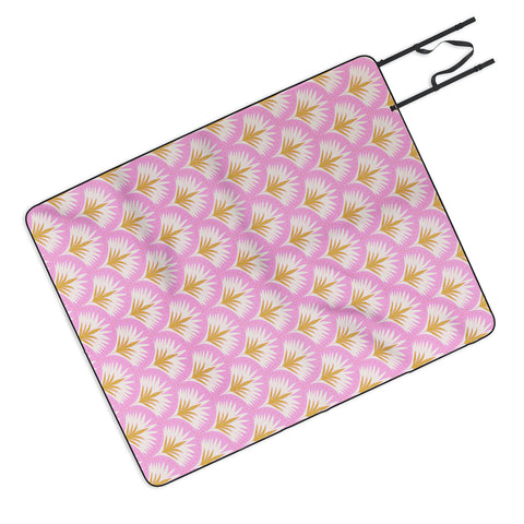 Jennifer Labre Pink Palmetto Picnic Blanket