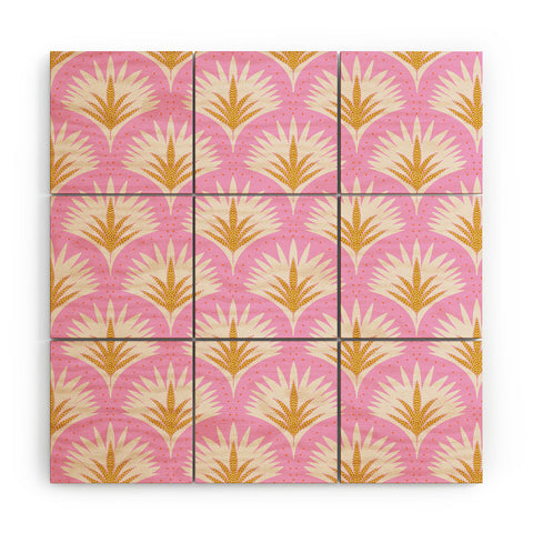 Jennifer Labre Pink Palmetto Wood Wall Mural