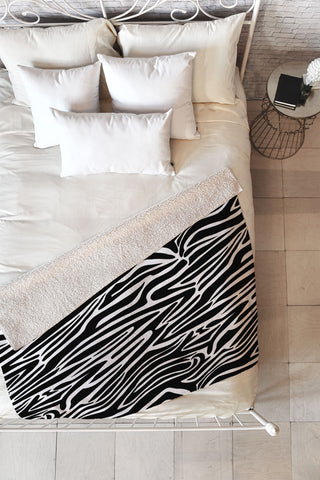 Jennifer Labre Wild Zebra Fleece Throw Blanket