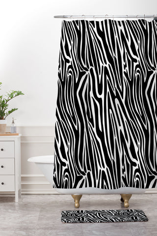 Jennifer Labre Wild Zebra Shower Curtain And Mat