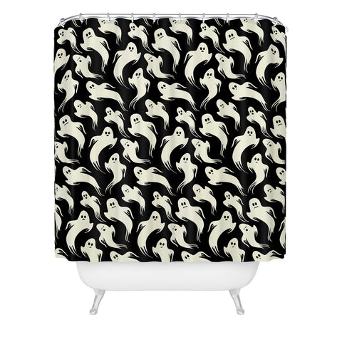 Jennifer Ladd Halloween ghosts 2 Shower Curtain
