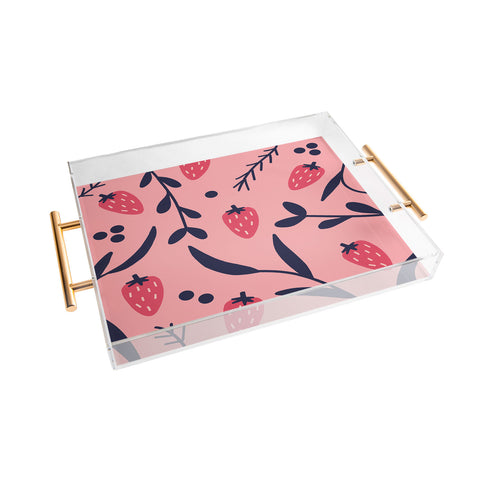 Jenny Chang-Rodriguez Strawberries I Acrylic Tray