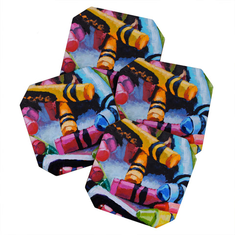 Jenny Grumbles Crayons 4 Coaster Set