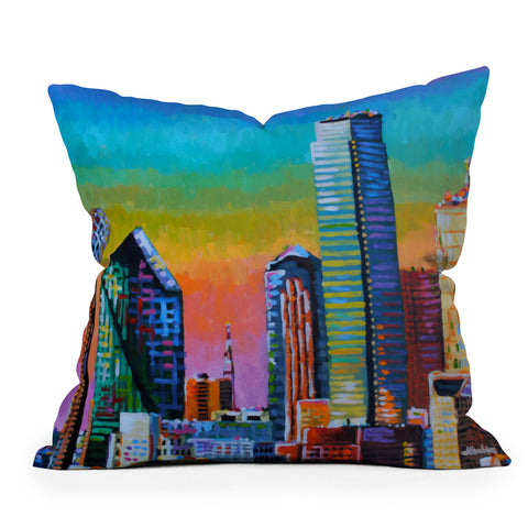Jenny Grumbles Somewhere Over The Big D Outdoor Throw Pillow
