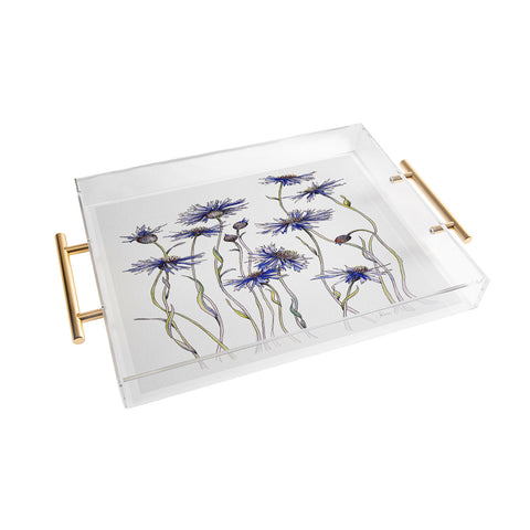Jessica Hanselmann Blue Cornflowers Acrylic Tray