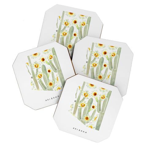 Jessica Larson Arizona State Saguaro Cactus Coaster Set
