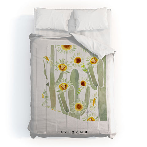 Jessica Larson Arizona State Saguaro Cactus Comforter